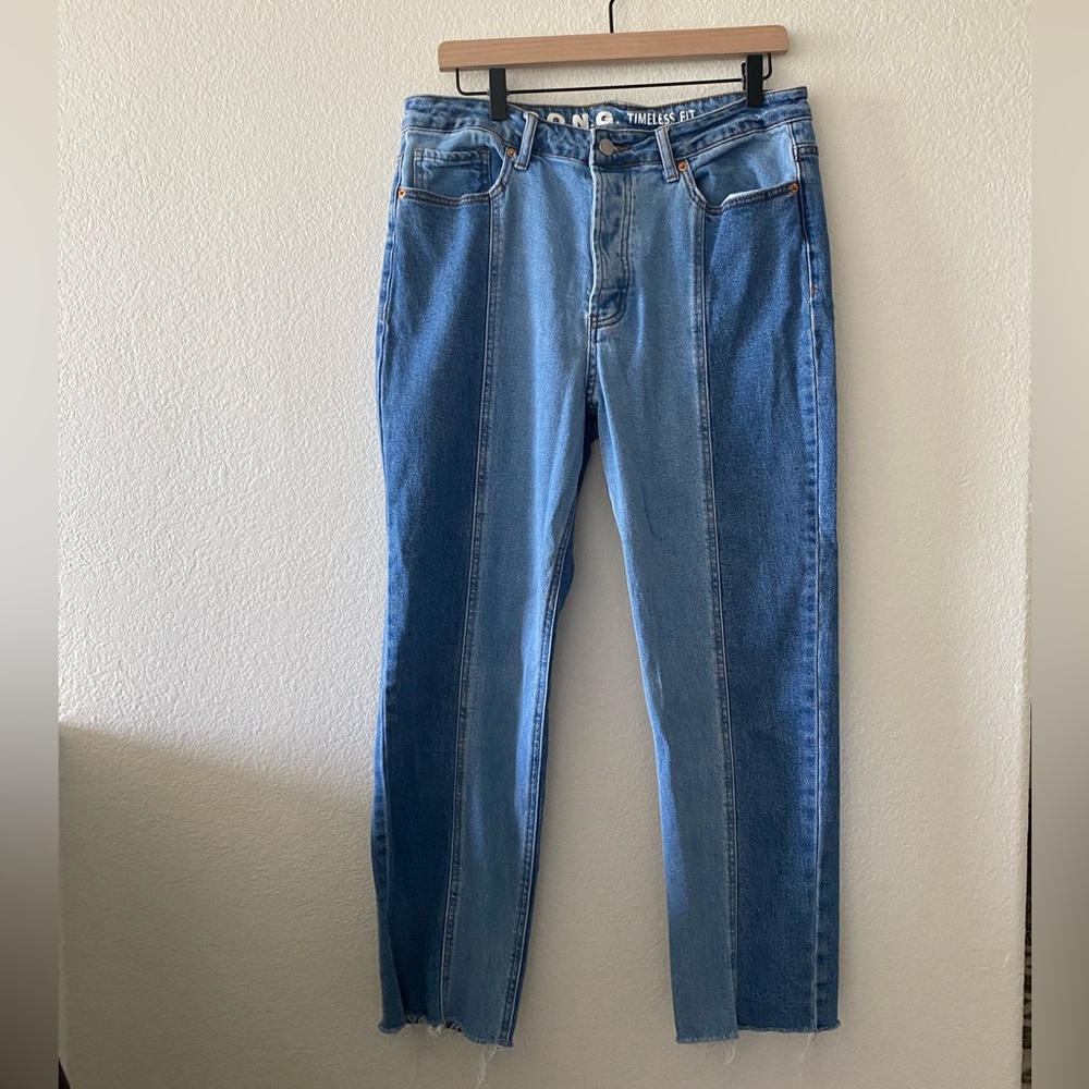 S.O.N.G, Two-Tone Timeless Fit Straight Leg Jeans